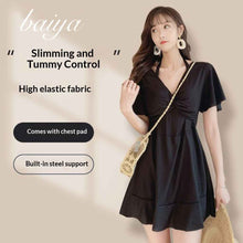 Womens Figure-Flattering Modest One-Piece Skirted Spa Swimsuit