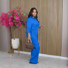 Women's Solid-color Drawstring Two-piece Set