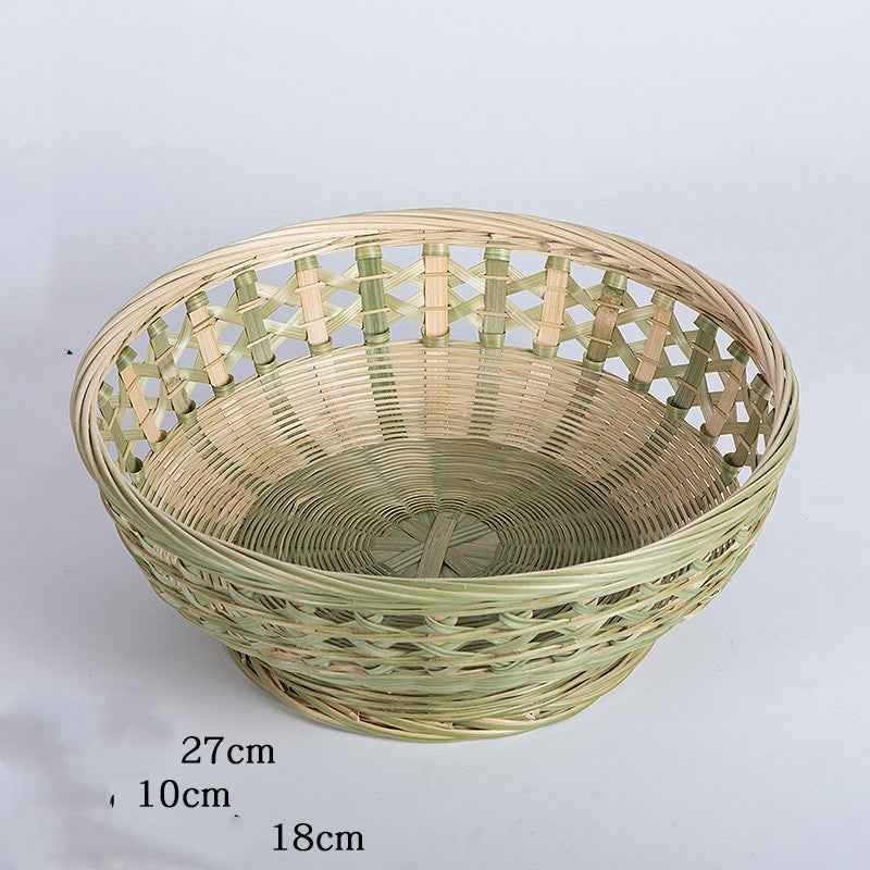 Hand-woven Mini Fruit Basket Grid Small Bamboo Basket Fruit Basket Small Basket