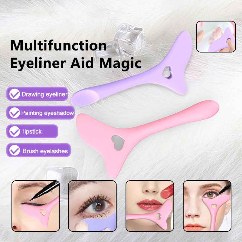 Silicone Eyeliner Stencil Wing Tip Mascara Drawing Lipstick Aid Face Cream Applicator For Beginners Makeup Tool Eyeliner Stencils Silicone Winged Tip Eyeliner Aid Eyebrow Pencil Stencil Reusable