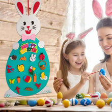 Easter Kids DIY Felt Bunny Pendants Toy with Detachable Alphabet Easter Ornament Kids Easter Gift for Home Door Wall Decoration