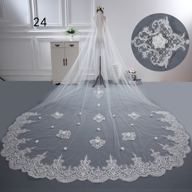 Bride Wedding Master Wedding Veil Long Long Tail by Mirlaine Univers
