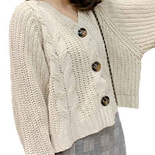 Autumn And Winter Button Solid Color Sweaters Short Loose