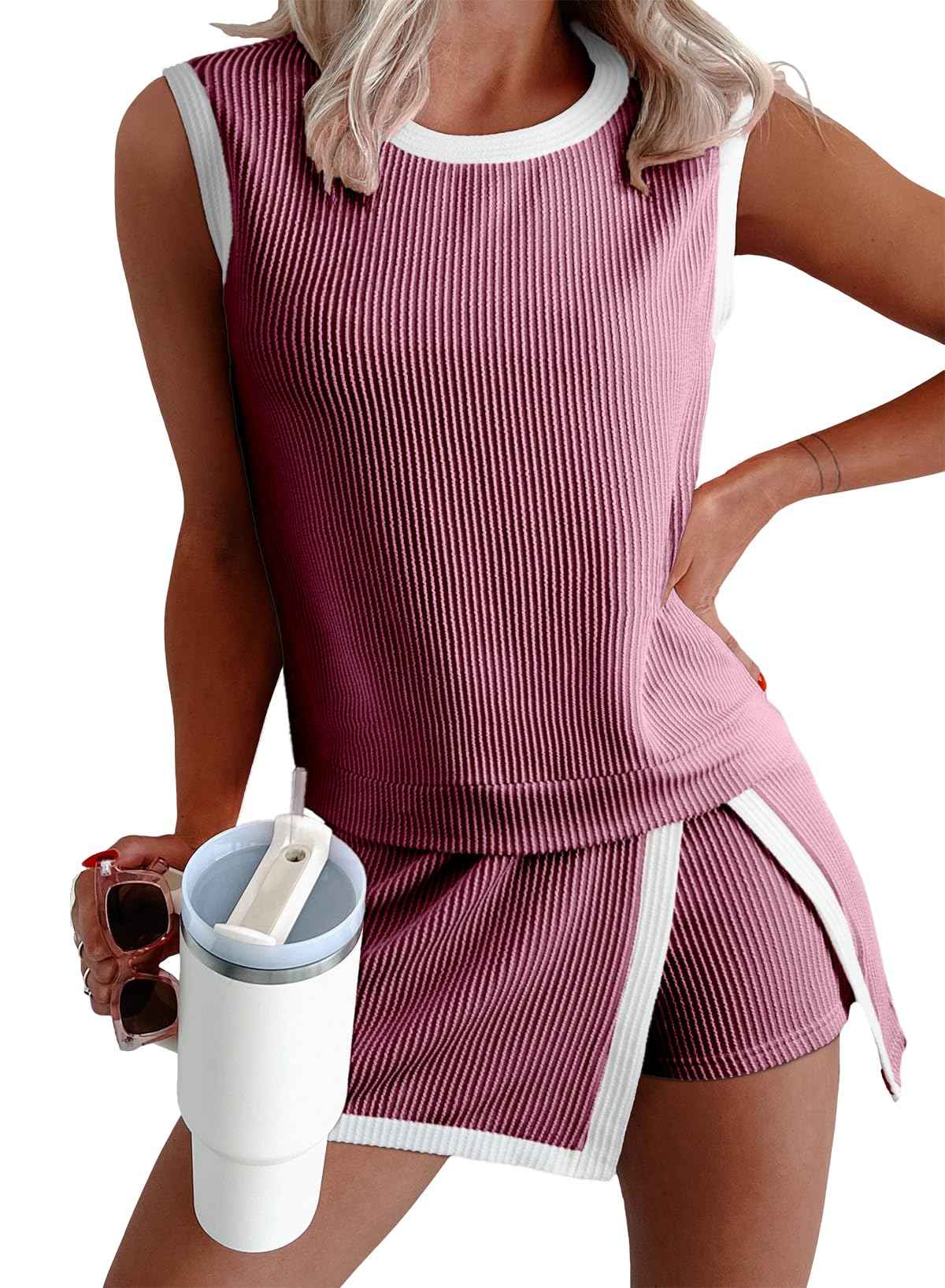 Women Fashion Summer Athletic Lounge Sets Two-piece Set