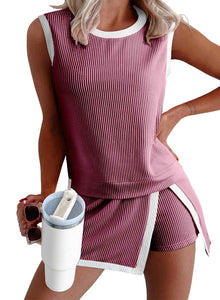 Women Fashion Summer Athletic Lounge Sets Two-piece Set
