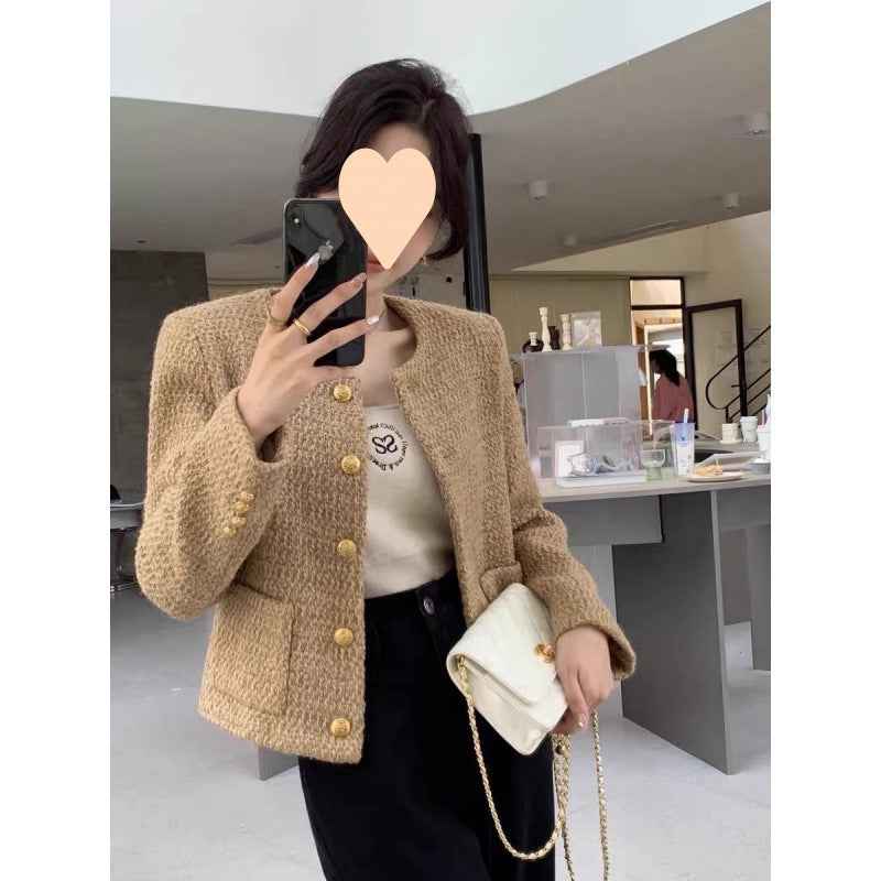 Women's Fashionable All-Match Wool Short Coat