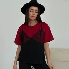 Women's Lace-Patchwork Loose Basic Crew-Neck Short-Sleeve T-Shirt by Mirlaine Univers Women's Lace-Patchwork Loose Basic Crew-Neck Short-Sleeve T-Shirt Mirlaine Univers womens-lace-patchwork-loose-basic-crew-neck-short-sleeve-t-shirt 0 Women's Lace-Patchwork Loose Basic Crew-Neck Short-Sleeve T-Shirt Mirlaine Univers Women's Lace-Patchwork Loose Basic Crew-Neck Short-Sleeve T-Shirt