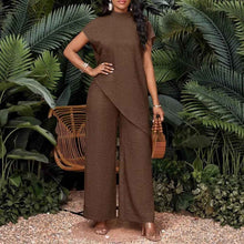Women's Fashionable Casual Loose Asymmetrical Top Set