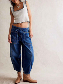 Casual Loose Low-Waist Barrel-Shape Womens Jeans