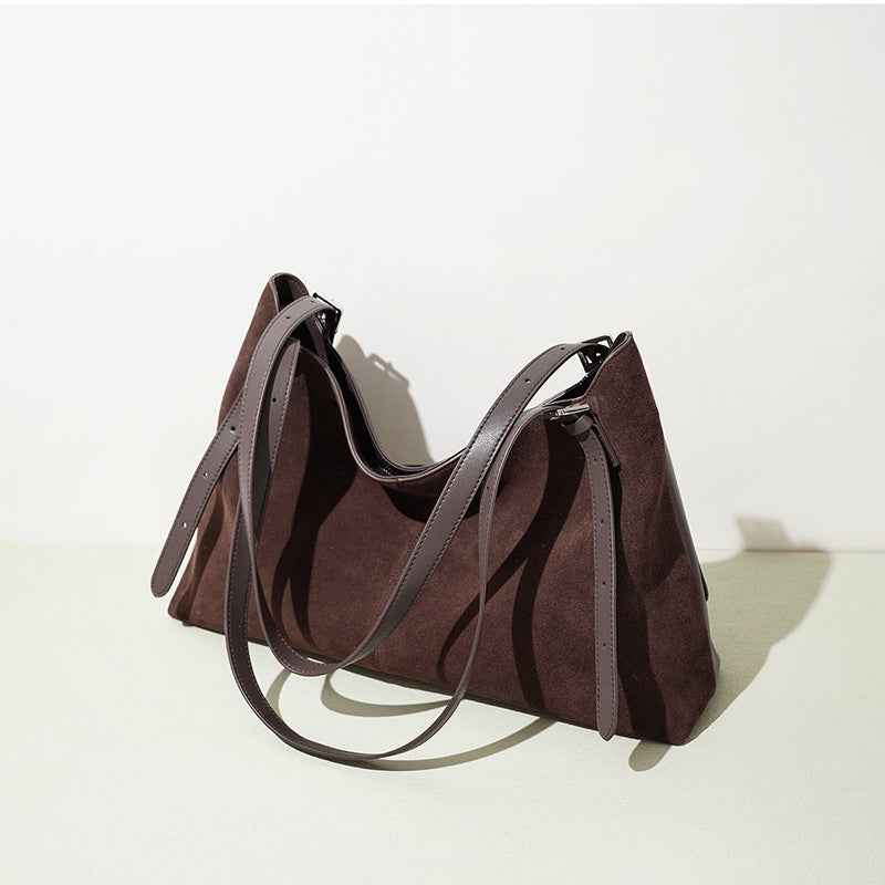 Womens Large Capacity Suede Suede-Effect Tote Bag