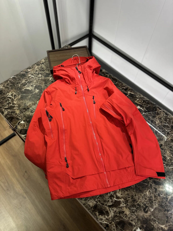 Men Hooded Rain Jacket Fully Seam Sealed Windbreaker Waterproof Breathable Outdoor Shell Jacket For Cycling Camping Trekking Travel Windproof Raincoat