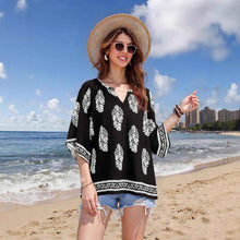 V-neck Printed Bohemian Country-Style Casual Loose Summer Top