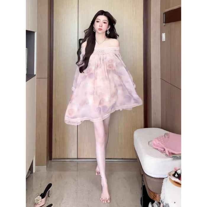 Women's Sexy Cinched Waist Floral Dress