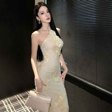 Long Mesh Gown Elegant Birthday Party Dress For Ladies