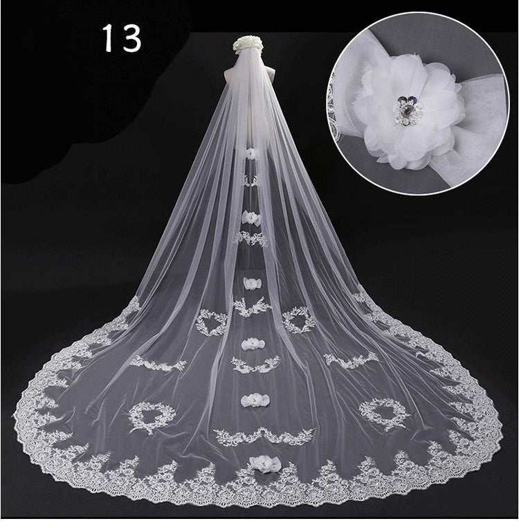 Bridal Wedding Dress Long Tail Luxury Super Fairy Wedding Veil by Mirlaine Univers