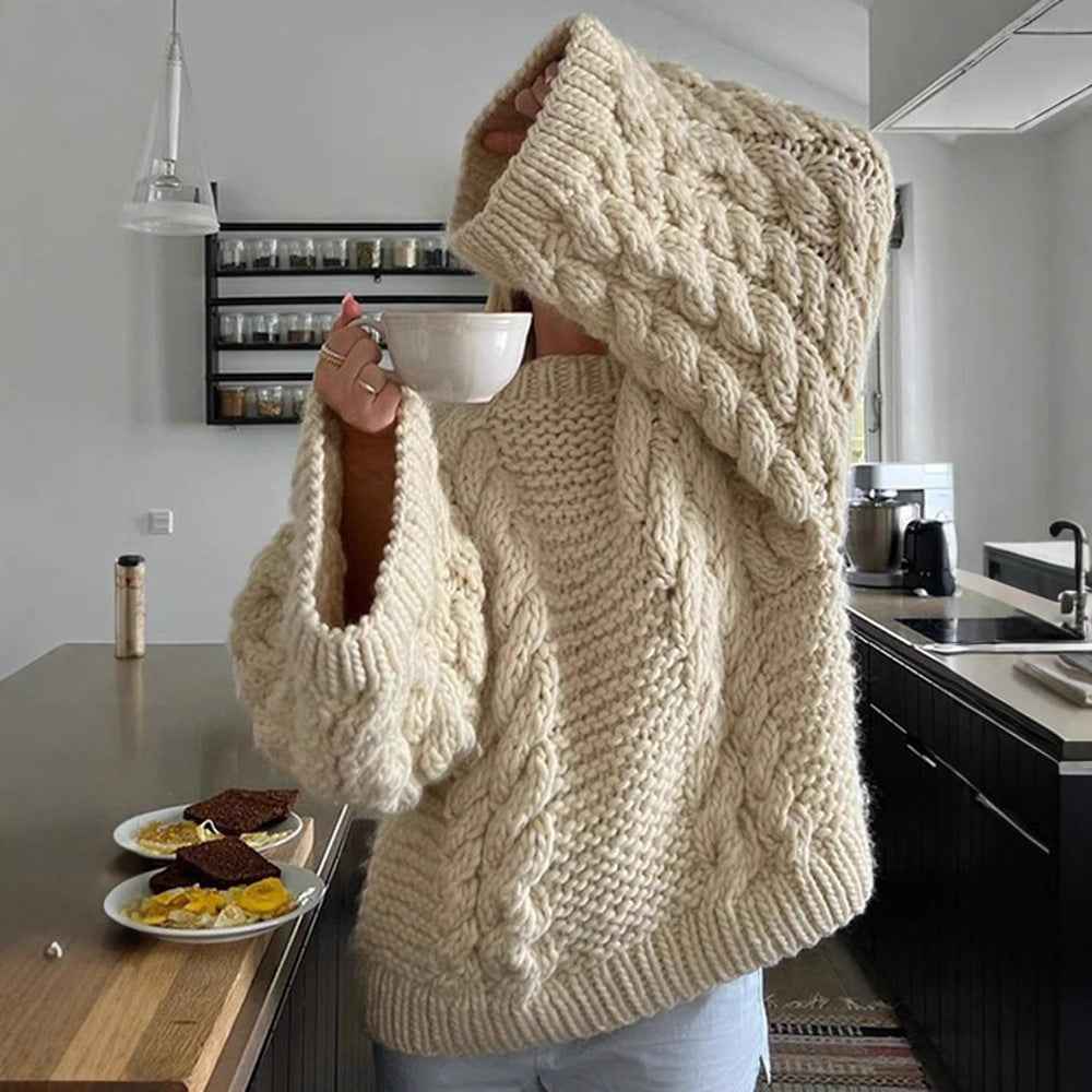 Loose Casual Versatile Solid-color Fashionable And Elegant Knit Sweater