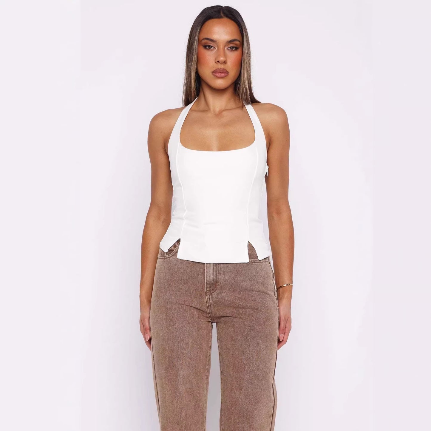 Solid-color Halter Women's Top by Mirlaine Univers Solid-color Halter Women's Top Mirlaine Univers solid-color-halter-womens-top 0 Solid-color Halter Women's Top Mirlaine Univers Solid-color Halter Women's Top