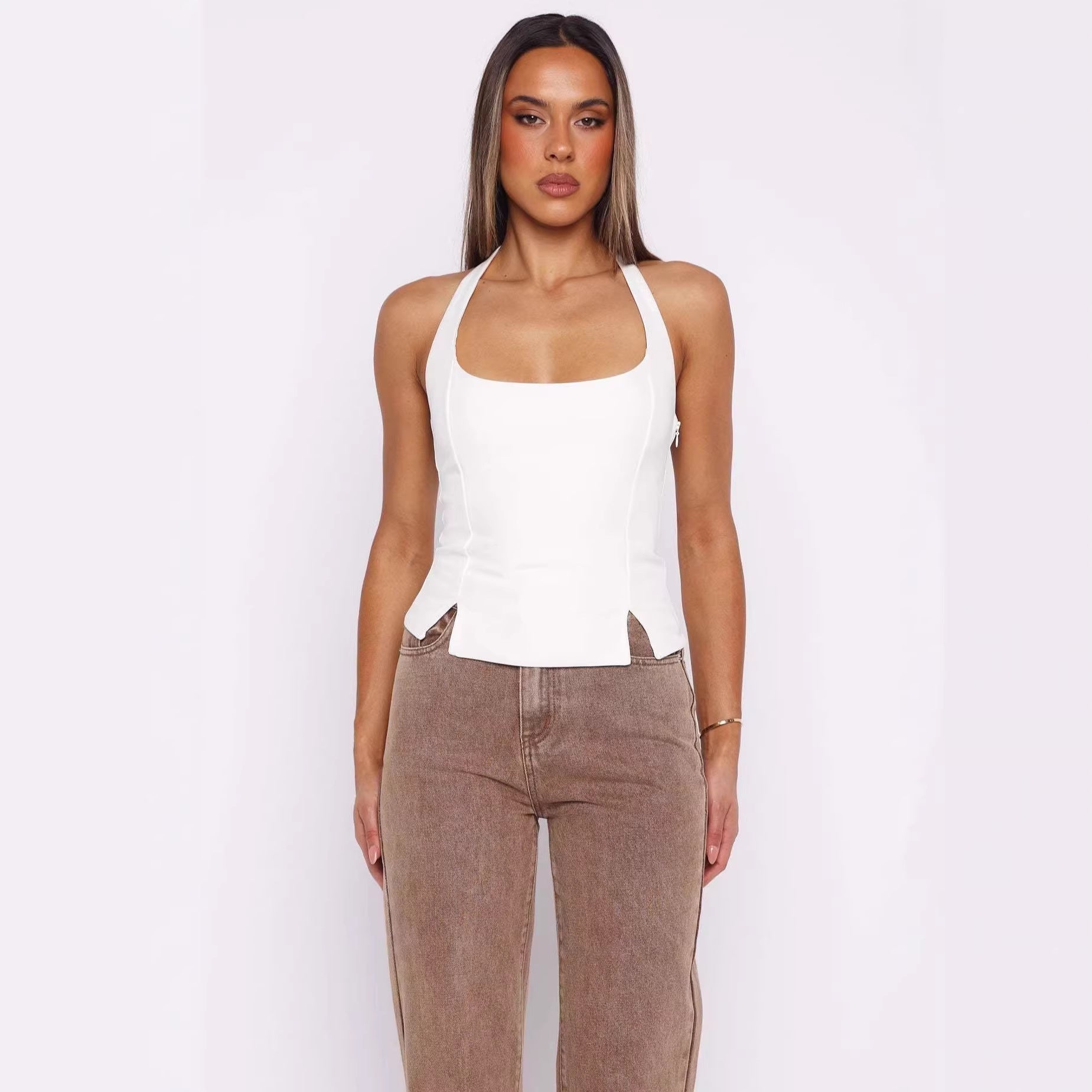 Solid-color Halter Women's Top by Mirlaine Univers Solid-color Halter Women's Top Mirlaine Univers solid-color-halter-womens-top 0 Solid-color Halter Women's Top Mirlaine Univers Solid-color Halter Women's Top