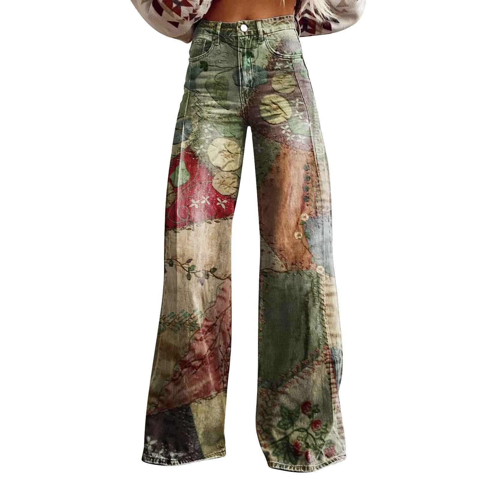 Trendy Flared Denim Jeans Made From Pure Cotton For Women