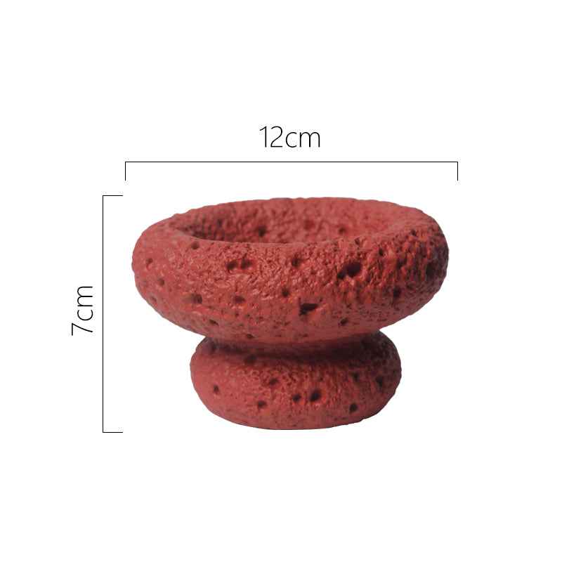 Ins Style No Hole Moon Pattern Cement Mini Flowerpot