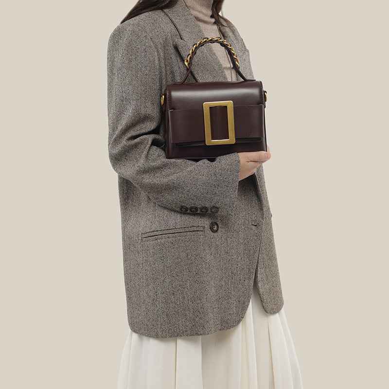 Womens Sleek High-end Patent Leather Crossbody Bag