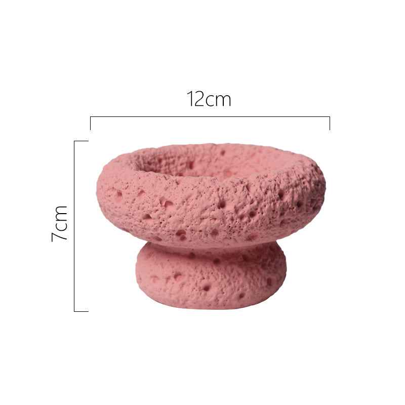 Ins Style No Hole Moon Pattern Cement Mini Flowerpot