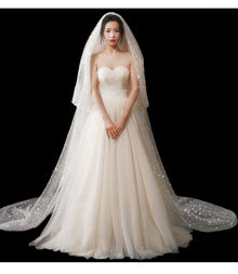 Bridal Wedding Dress Long Tail Luxury Super Fairy Wedding Veil by Mirlaine Univers