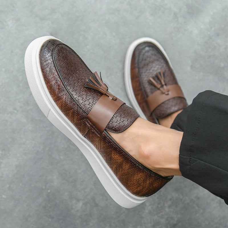 Casual Fashion Men's Plus Size Fringed Leather Shoes