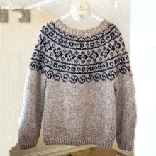 Womens Fashionable Loose-Fit Color-Block Crew-Neck Pullover Top