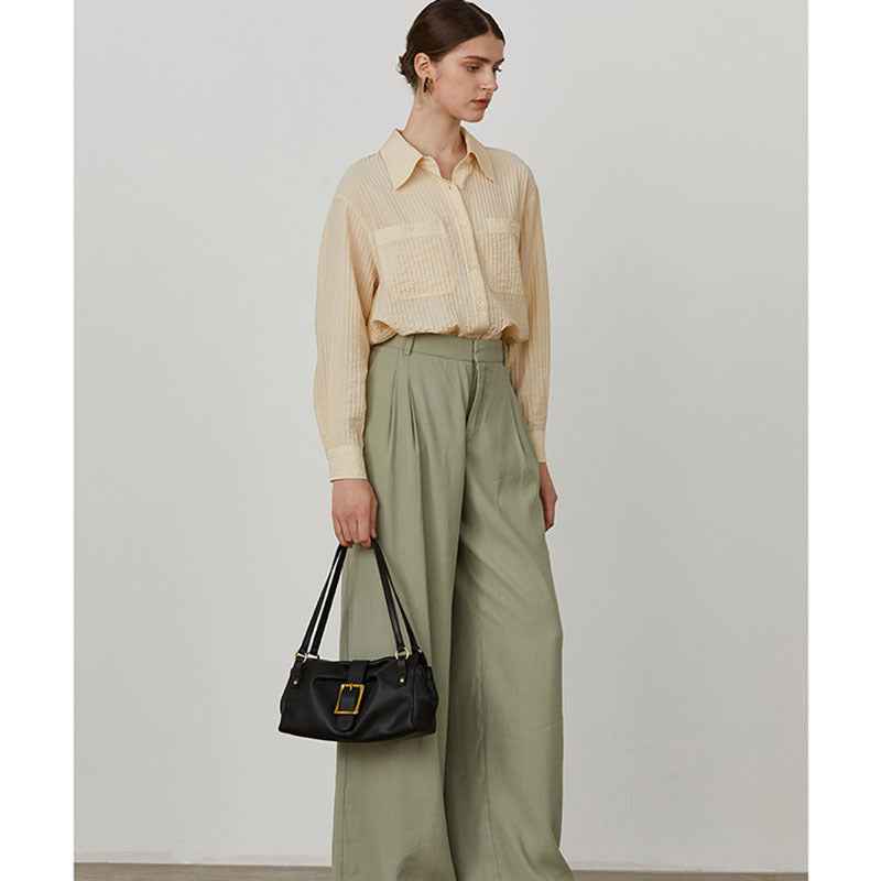 New Niche Womens Cowhide Underarm Tote Shoulder Bag