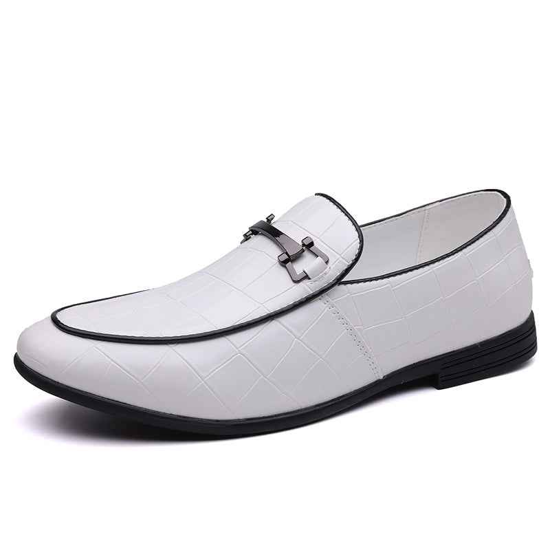 Men's Plaid Light Luxury Plus Size Rubber Sole Lightweight Leather Shoes