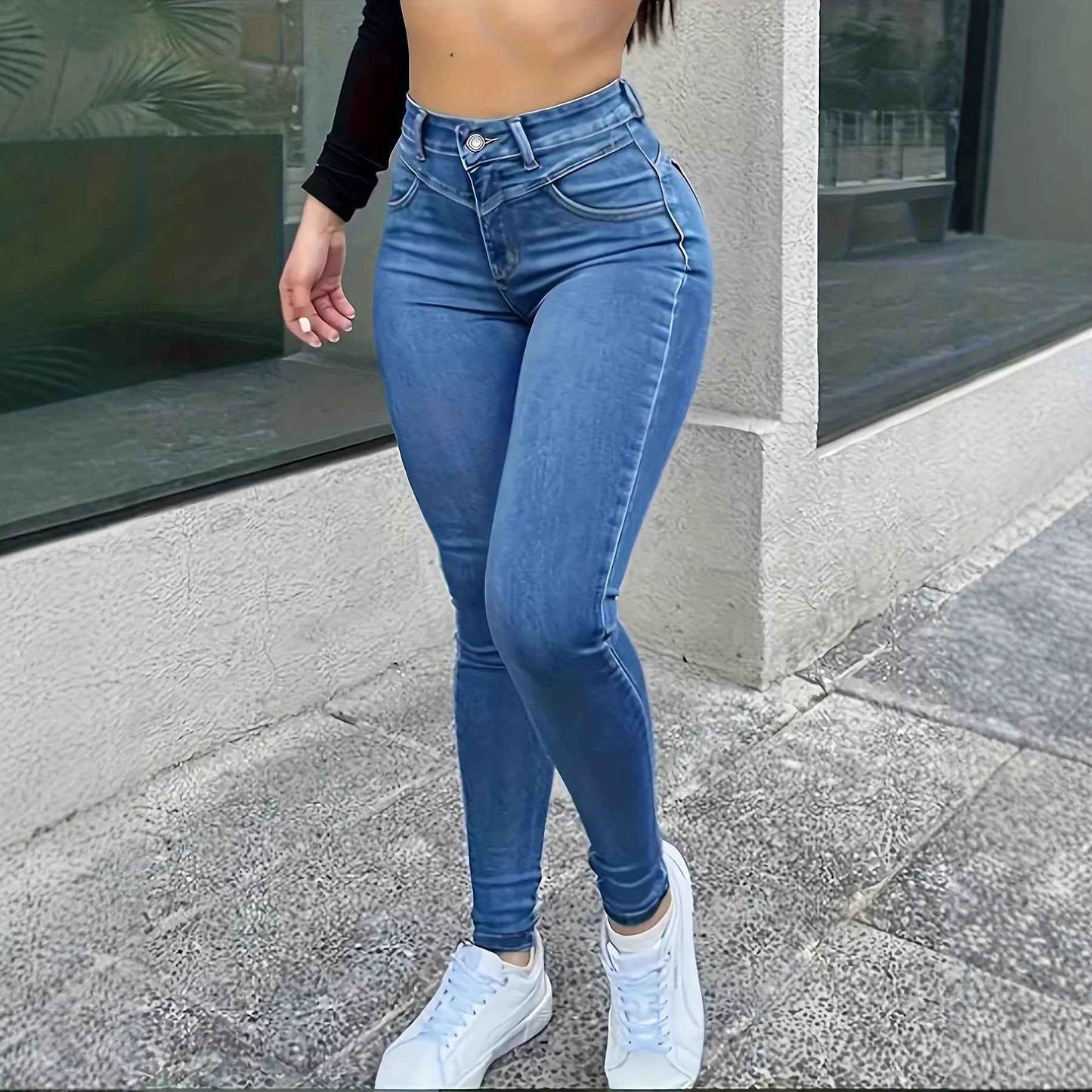 Slim-fit High-waisted Plus-size Jeans