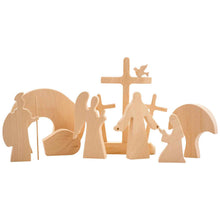 Wooden Easter Creche - NATURAL Easter Jesus Wooden Decoration