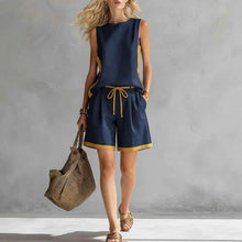 Solid-color Loose Casual Vest And Shorts Set