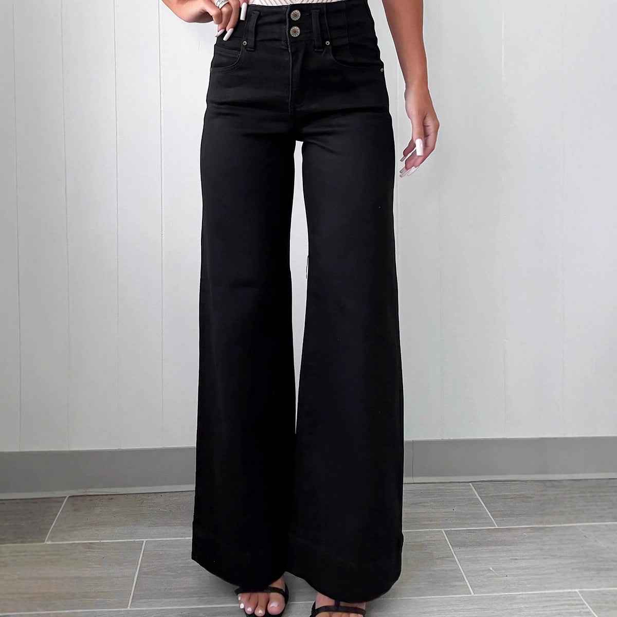 Solid-color Jeans Women's European And American Style Casual Versatile