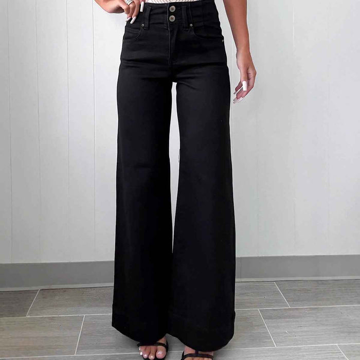 Solid-color Jeans Women's European And American Style Casual Versatile