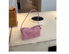 Niche-design Zippered Suede Tote And Shoulder Bag by Mirlaine Univers