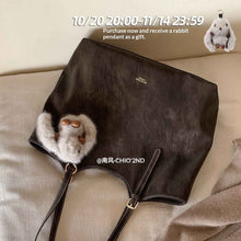 Coffee-Colored Commuter Tote Shoulder Bag With Large Capacity
