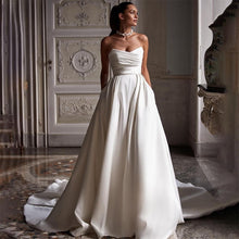 Four Seasons New Style White Satin Tube Top Simple Dress by Mirlaine Univers