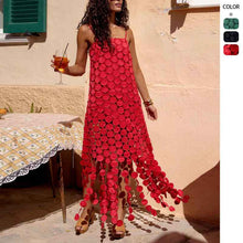 Hollow-out Polka-dot Midi Slip Dress