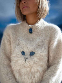 American-style Crewneck Long-sleeve Sweater For Women