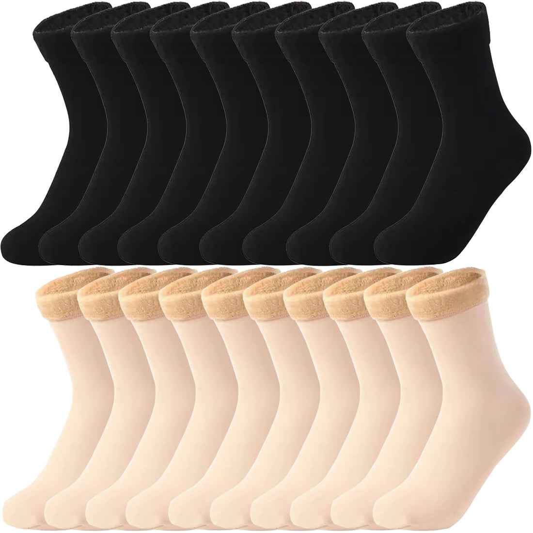 Women's Padded Velvet Warm Soft Medium Tube Socks
