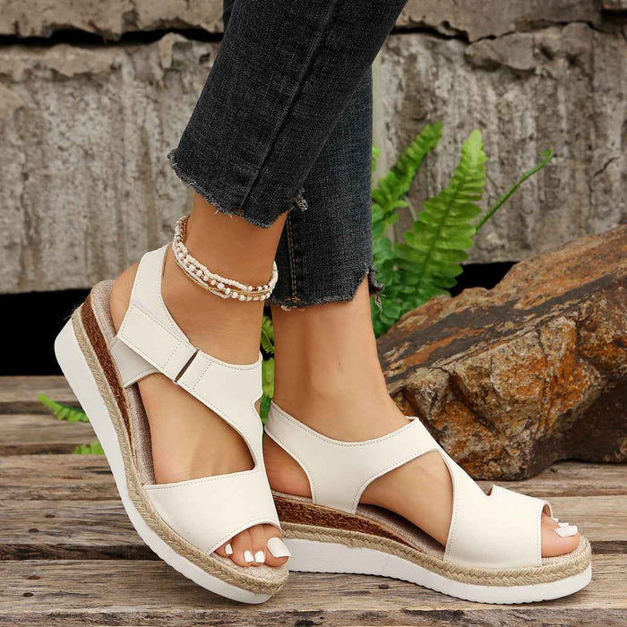 Sandales à talons hauts en paille grande taille pour femmes