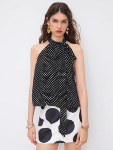 Round-neck Polka-dot Sleeveless Tie-neck Top by Mirlaine Univers Round-neck Polka-dot Sleeveless Tie-neck Top Mirlaine Univers round-neck-polka-dot-sleeveless-tie-neck-top 0 Round-neck Polka-dot Sleeveless Tie-neck Top Mirlaine Univers Round-neck Polka-dot Sleeveless Tie-neck Top
