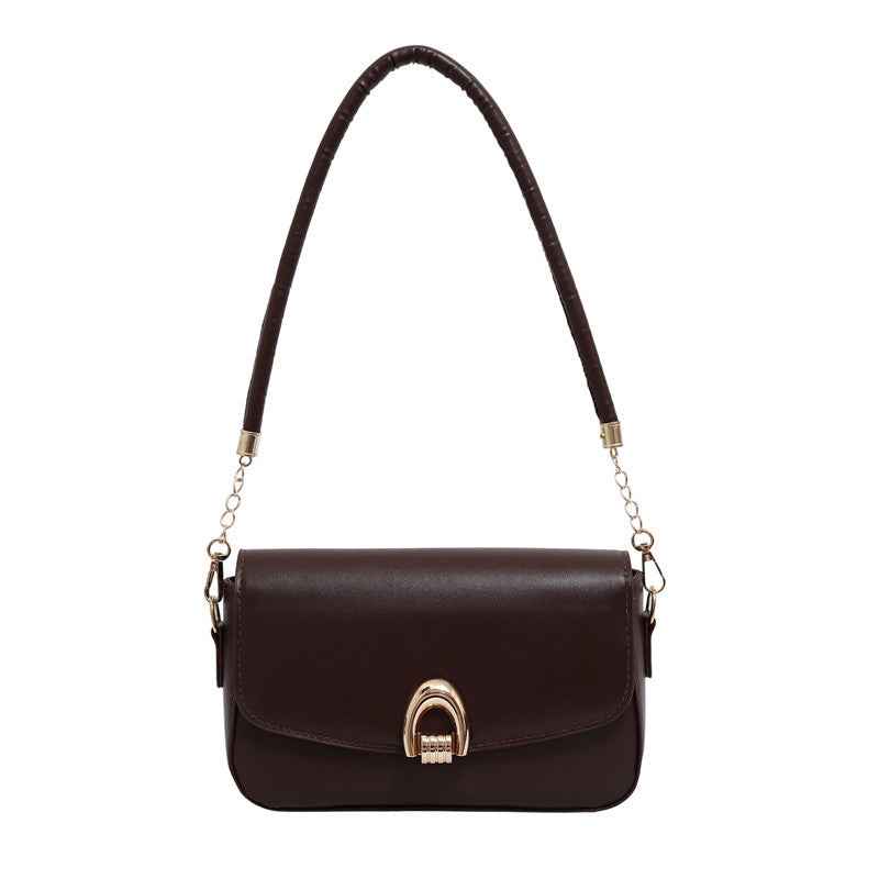 AutumnWinter Soft-Texture Retro Chic Large-Capacity Minimalist Small Square ShoulderCrossbody Bag
