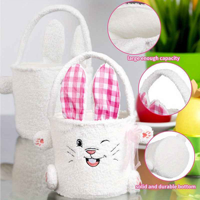 Sac à bonbons lapin en peluche pour panier de Pâques