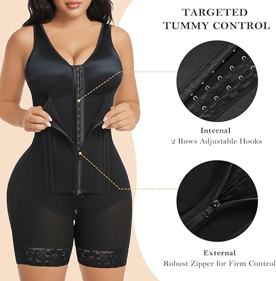 Gaine Colombienne Overbust Amincissante pour Femme, Contrôle Ventre, Body Gainant Post-Opératoire, Vêtement de Compression