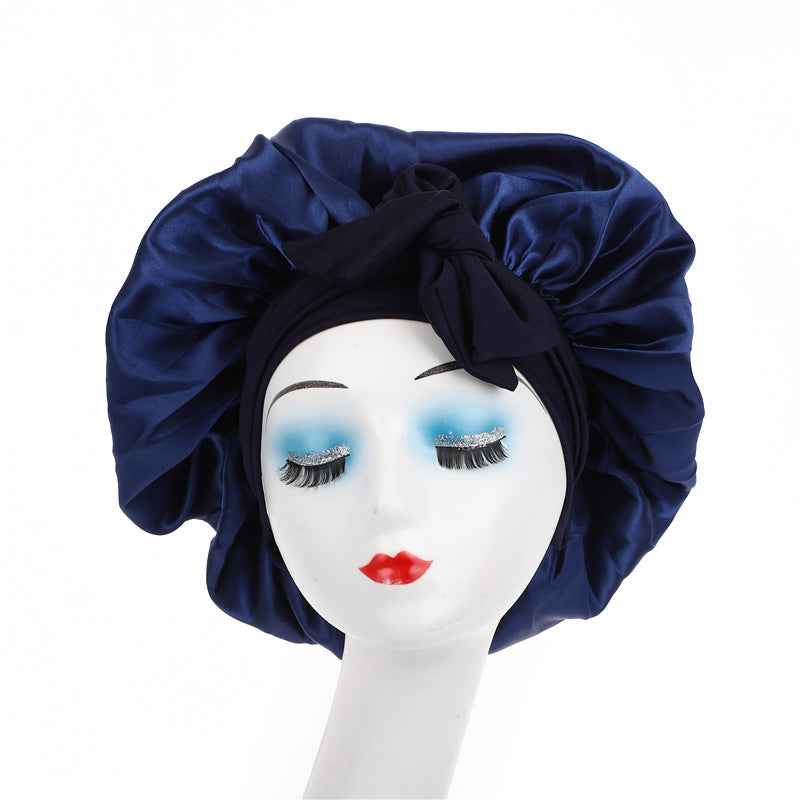 Single Layer Ribbon Round Cap Bow Artificial Silk