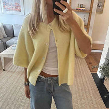 Solid Color Half-open Collar Button Sweaters Women's Clothing Women's Casual Cardigan