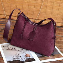 Womens Large-Capacity Simple Leather Commuter Shoulder Bag